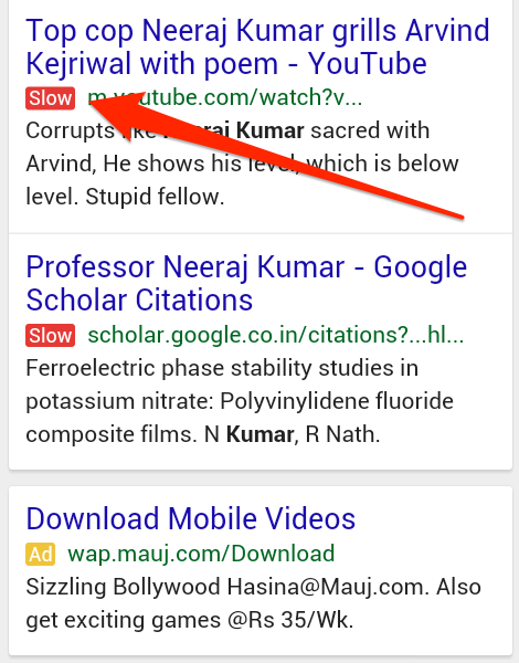 Google Slow Label